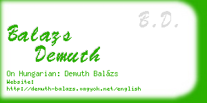 balazs demuth business card