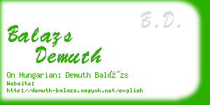balazs demuth business card